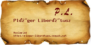 Pláger Liberátusz névjegykártya